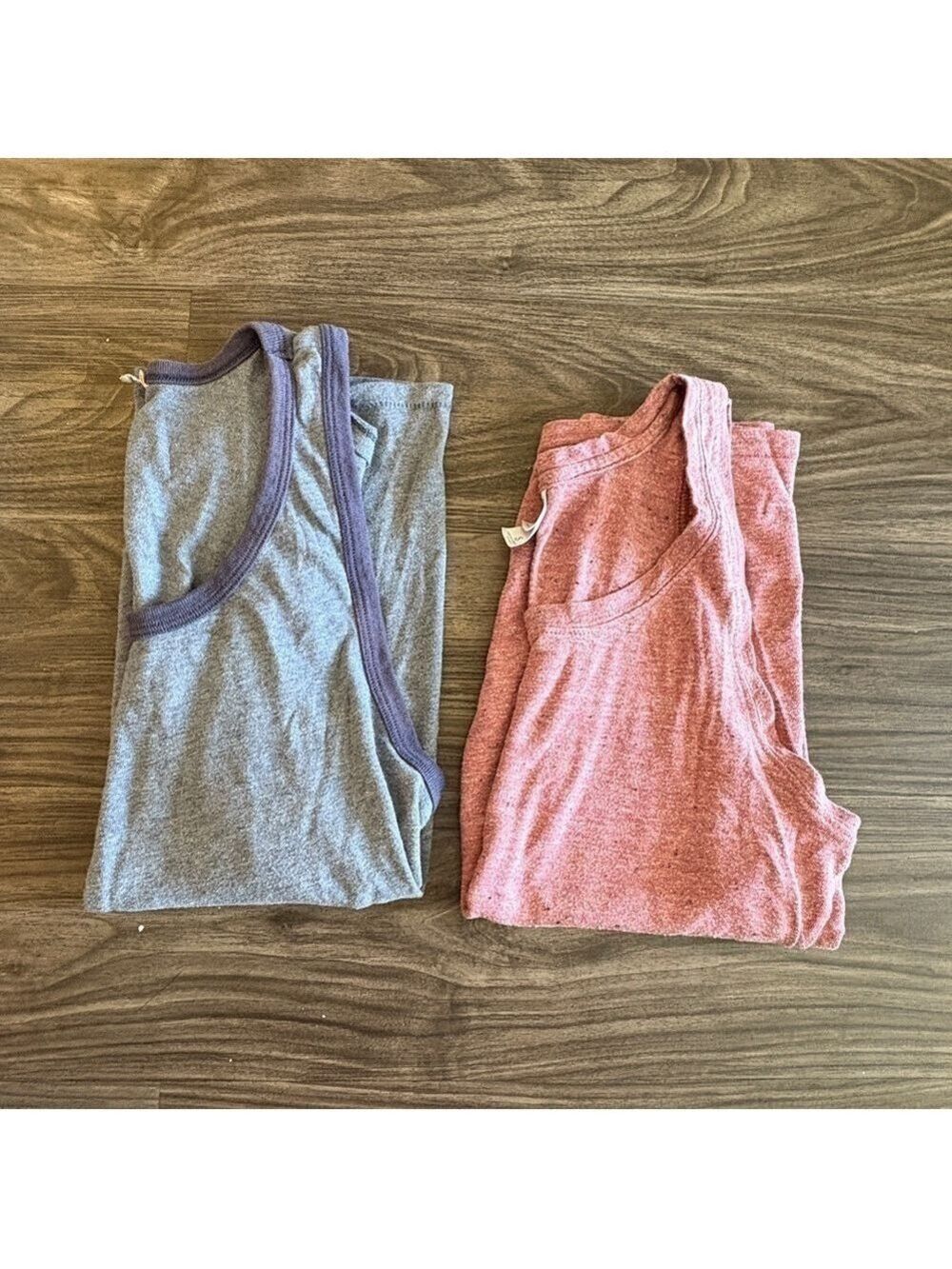 Bundle Alternative Apparel Mens Speckled Tank Tops Heathered Pink and Blue